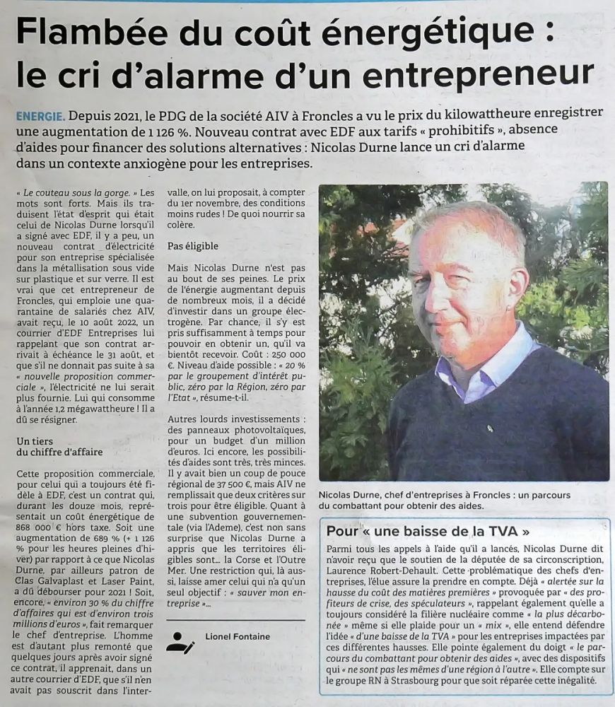 Laurence Robert-Dehault Députée Nord Haute-Marne apporte son aide a un entrepreneur de Froncles